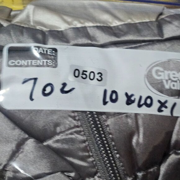 Bernardo Woman's Goose Down Puffer Vest Large Silver Shiny Gunmetal Chic Stylish - Picture 12 of 12